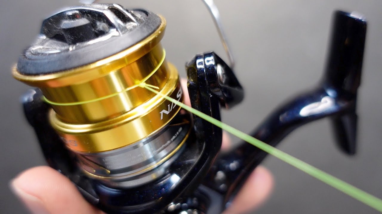 How to tie a fishing line to a spinning reel [fishing knot] YouTube