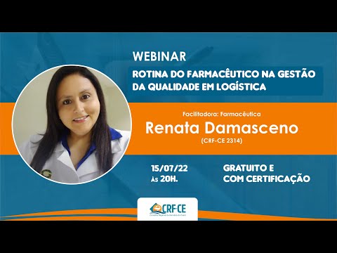 Webinar:  Rotina do Farmacêutico na Gestão da Qualidade em Logística