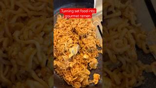 🌯 🍜 actor hacks: flipping breakfast burritos into gourmet Nongshim Saja Boys ramen #setlife #asmr
