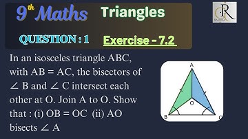 In an isosceles triangle ABC, with AB = AC, the bisectors of ∠ B and ∠ C intersect each other at O.