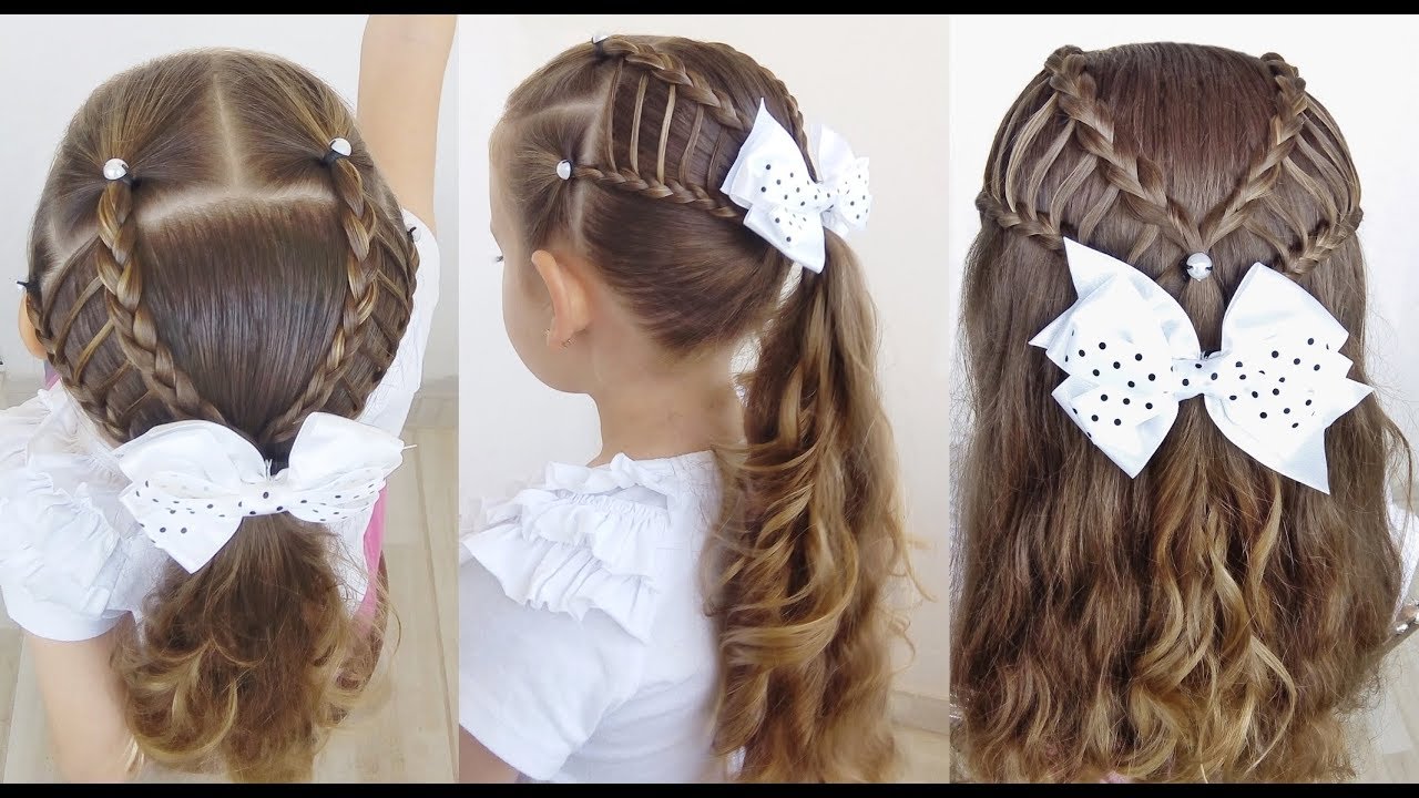 Penteado Infantil com amarração e tranças semi cascata - thptnganamst.edu.vn