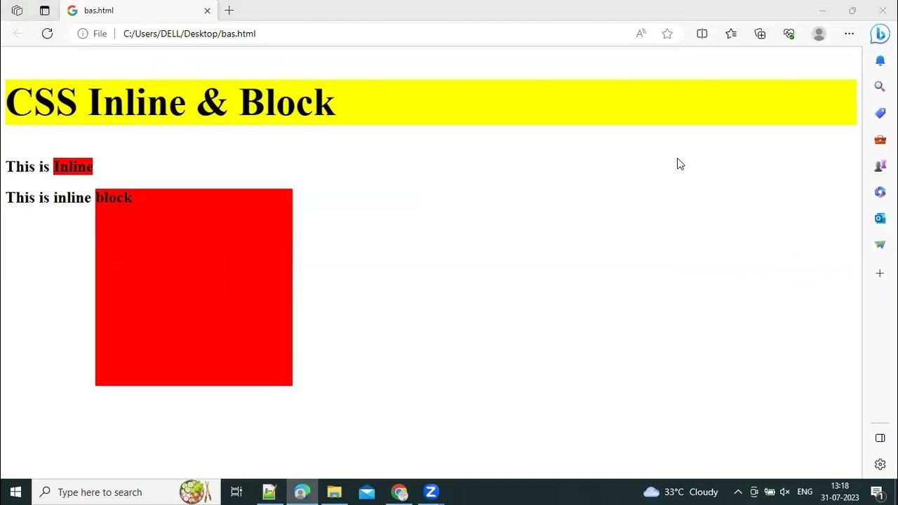 Display Inline Block Property