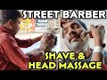 Asmr beard shave and complementary head massage by indian street barber