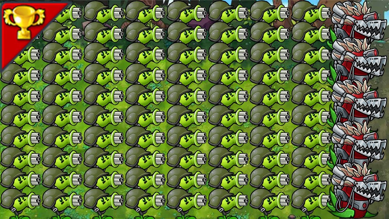 99GatlingPea＋UltimateChomper VS 999Zombies-------Plants vs Zombies