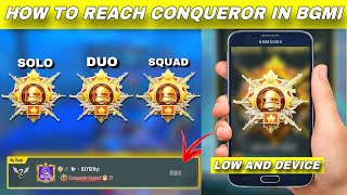HOW TO REACH CONQUEROR IN LOW DEVICE | ( FULL EXPLAIN ) SOLO & DUO NEW SEASON RANKPUSH TIPS & TRICK