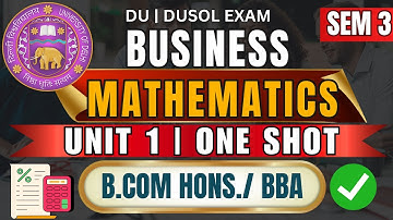Business Maths Unit 1 Matrices One Shot | DU SOL B.Com Exam 2025 | Matrix with  Numericals