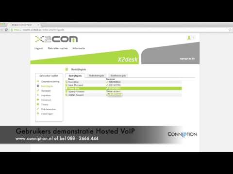 Gebruikersinterface Hosted VoIP- Conniption