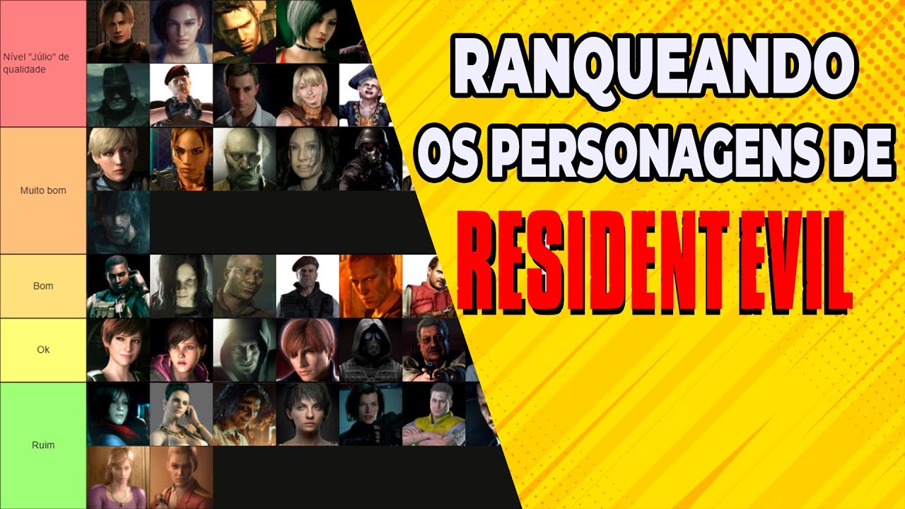 TIER LIST DOS PERSONAGENS DA FRANQUIA RESIDENT EVIL! - YouTube