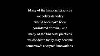 The Logic of Financial Innovation and the boundaries of Financial crime.