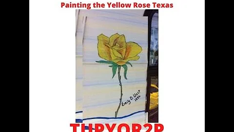 Paint with Paint Pens.  Painting the Yellow Rose of Texas on my Camper.