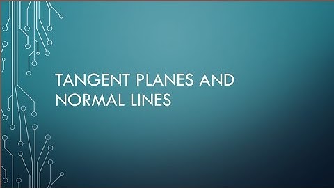 Finding Tangent planes and normal lines.Ideas with related examples.Lec#66 . Calc lec series