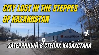 Derzhavinsk - small town lost in the steppes of kazakhstan - Driving downtown - Cities of Kazakhstan