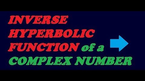 INVERSE HYPERBOLIC FUNCTIONS