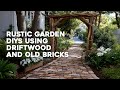🪵 Bring Your Backyard to Life With Rustic Garden DIY Using Driftwood and Old Bricks