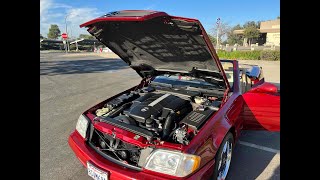 2001 SL500 Ruby Cold Start, Walkaround and Softtop Open and Close