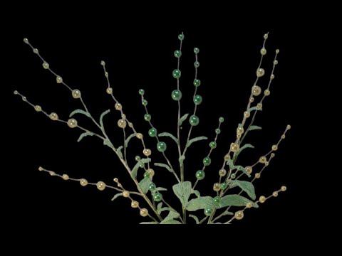 Декоративные веточки-метёлки из бусин и бисера МК от Koshka2015 -Beaded flowers, цветы из бисера, МК
