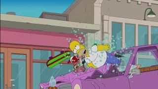 The Simpsons: Homer's car accident.