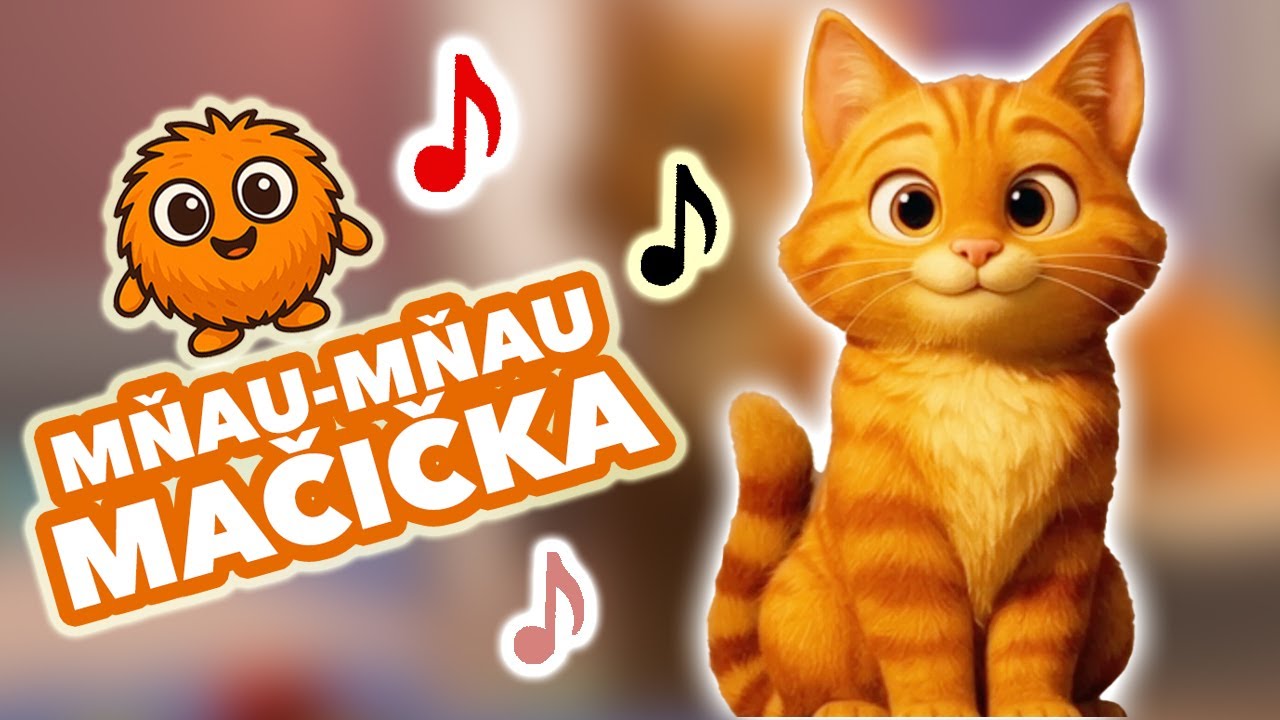 Mňau Mňau Mačička | Zábavná detská pesnička o mačičke, Slovenská hudba pre deti