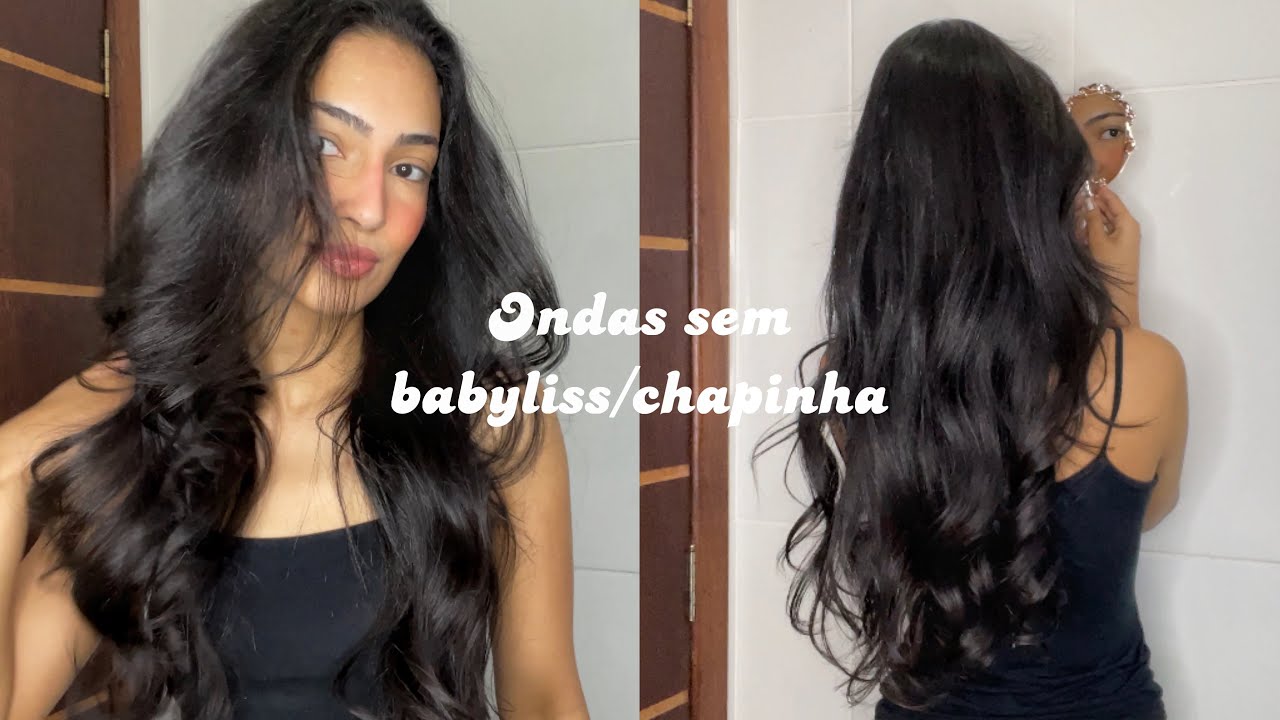 O MELHOR jeito de fazer ondas no cabelo sem fontes de calor | Heatless Curls em cabelo alisado