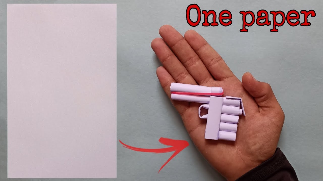 ONE Paper turn into Mini paper gun How to make mini pocket Gun easy gun origami YouTube