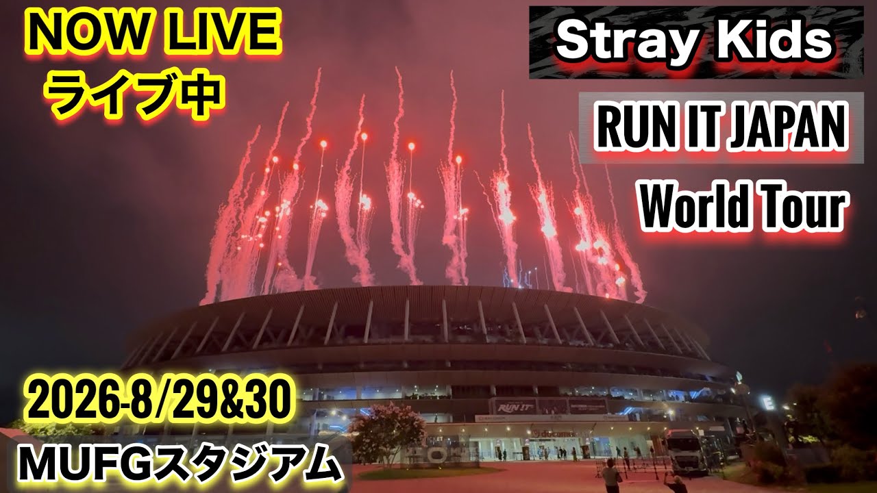 Stray Kids【国立競技場】ライブ中！外の様子と音漏れと花火と＜RUN IT