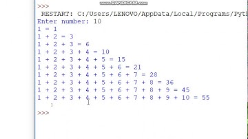 print the numbers summation pattern in python(in-Hindi)