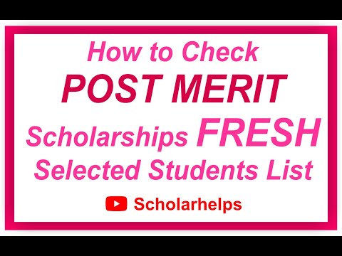 How to check selected students list of Post Matric scholarships 2018-19