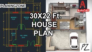 New 30x22 ft House Plan in AutoCAD