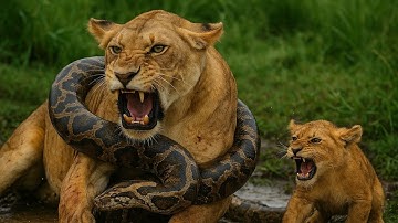 Heart-Stopping Rescue: Mother Lion Saved from Giant Python