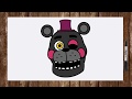 How to draw Freddy Fazbear's Pizzeria Simulator characters - Lefty face FFPS