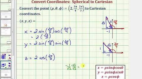 20 Ex 2  Convert Spherical Coordinates to Cartesian Coordinates   YouTube