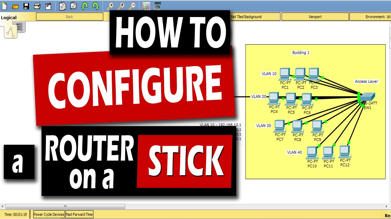 3.4.a Router on a stick | CCENT CCNA ICND1 (100-105) | COMPLETE SETUP