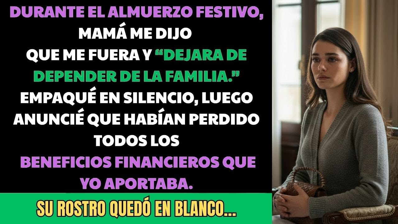En el almuerzo festivo, mi mamá me echó — empaqué en silencio y todo cambió