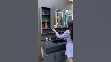 Bộ tủ lavabo gương gấp 3 kèm đèn led sang trọng  #nộithấthiệnđại #smart #lavabo