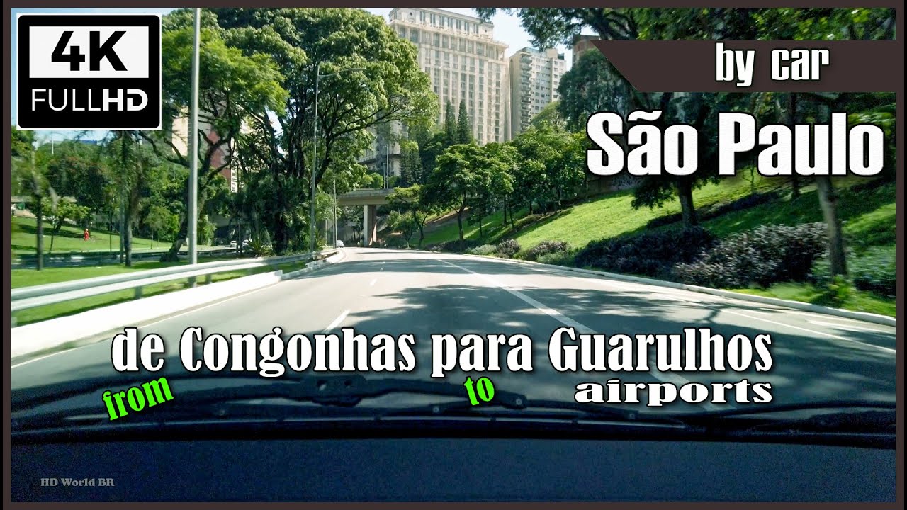[4K] do Aeroporto de Congonhas para aeroporto de Guarulhos - dirigindo em São Paulo - CGH-GRU by car