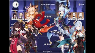 Yoimiya Fireworks & Ayaka Shenhe Clears Floor 11 - 2.7 Genshin Impact Spiral Abyss