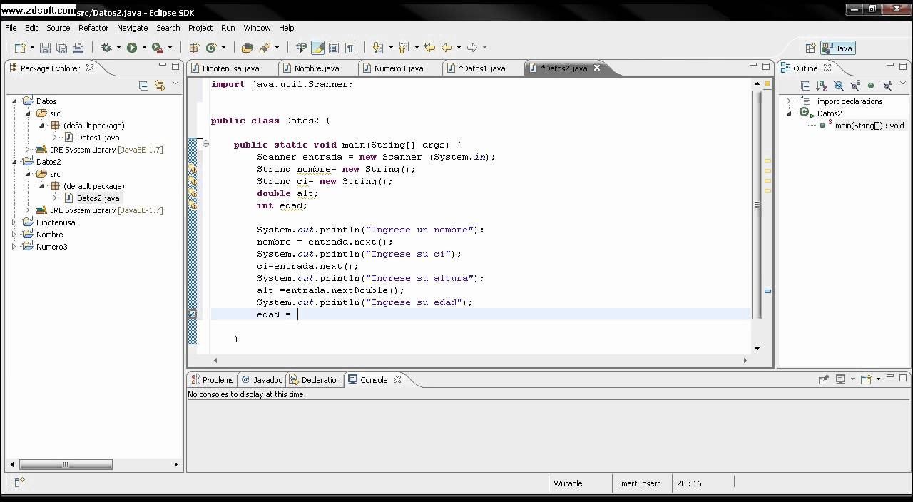 Programacion Java 3 Datos - YouTube