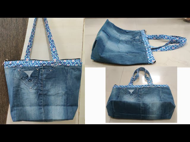 jeans se bag kaise banaye | how to make old jeans bag | purani jeans se bag  banana DIY at Home - YouTube