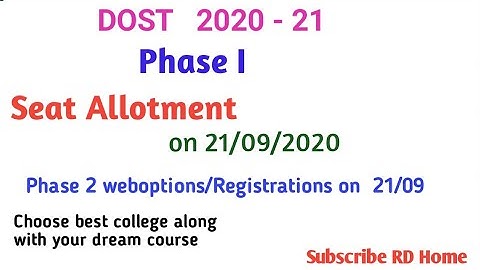 TS DOST 2020 Phase 1 seat Allotment/ Phase 2 Registrations &Weboptions