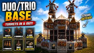 Duo/Trio Rust Base Design 2026 | Strong PvP Base + Turrets + 4 Windmills + Small Oil Rig