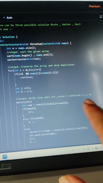 3 SUM ll leetcode problem ll cpp ll #coding #computerscience #leetcode ...