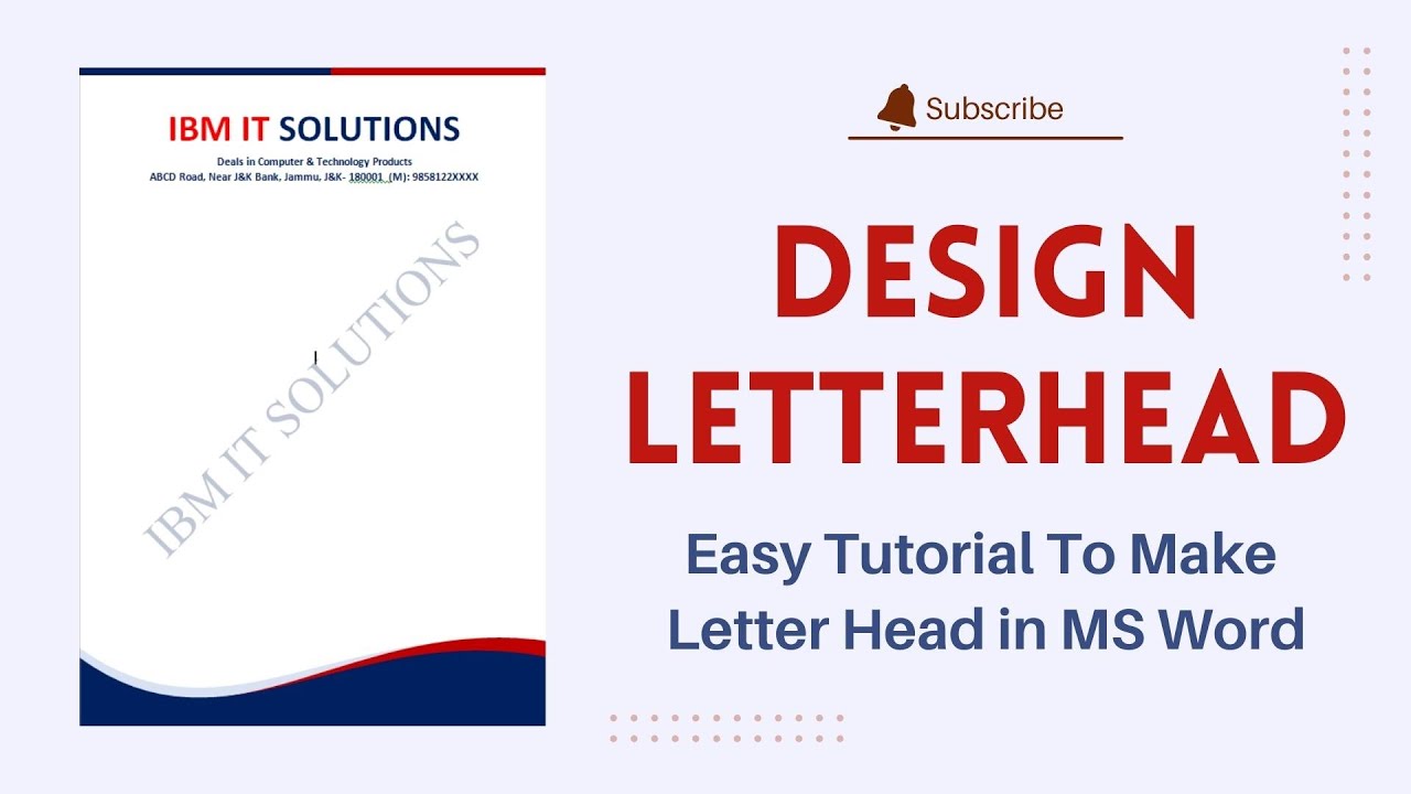 Letterhead kaise banaye How to make Letterhead Design in MS Word letterhead design word