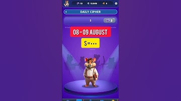Hamster Kombat Dev Game Daily Cipher 8 August| Hamster Kombat Daily Cipher Code Daily Combo