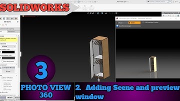 Solidworks photo view 360 tutorial in hindi | Adding background scene  | Preview window
