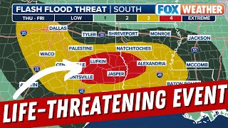 Dangerous, Life-Threatening 'High Risk' Flood Threat Targets East Texas, Louisiana On Thursday