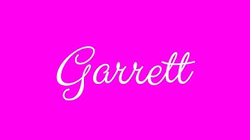Learn how to Sign the Name Garrett Stylishly in Cursive Writing