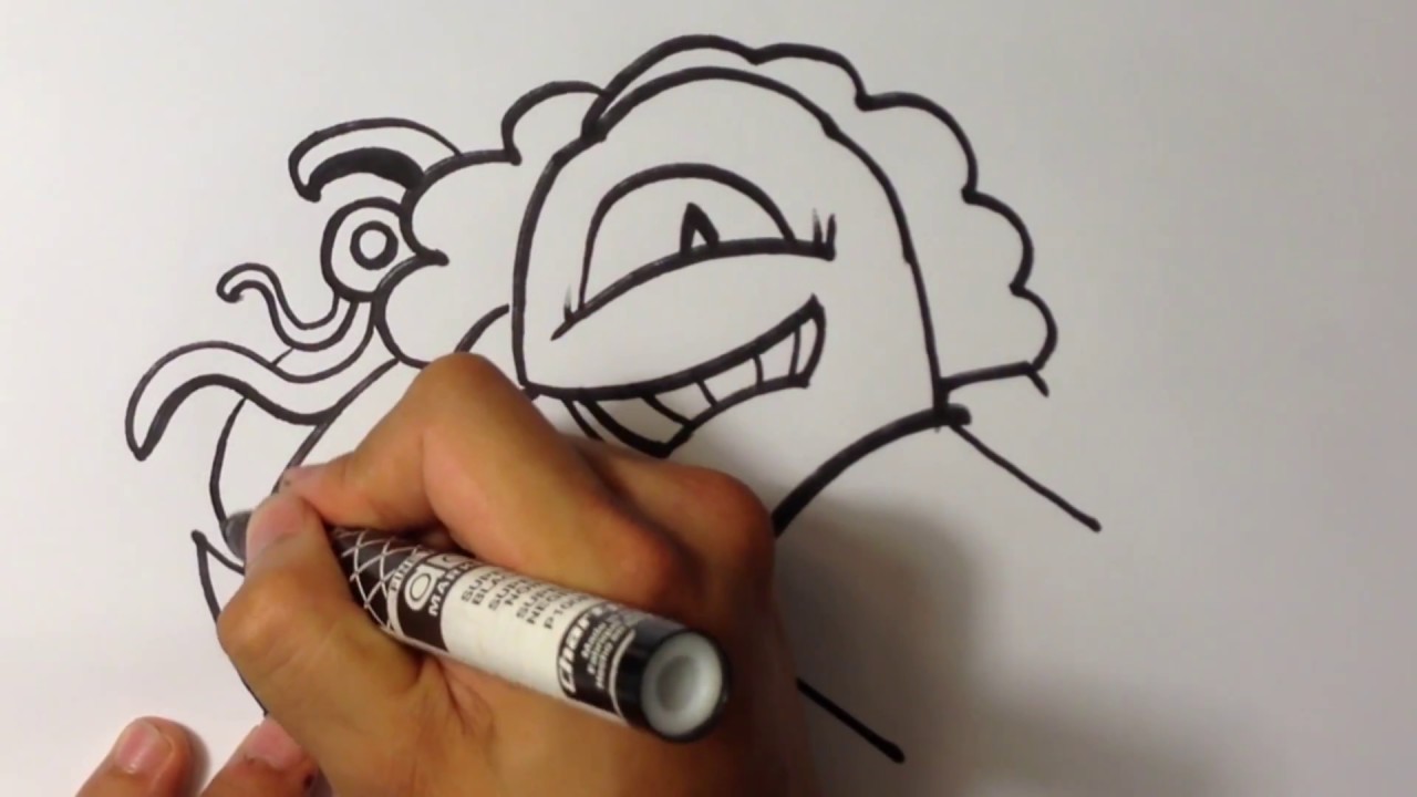 Graffiti Drawing Demo - Easy Pictures to Draw - YouTube