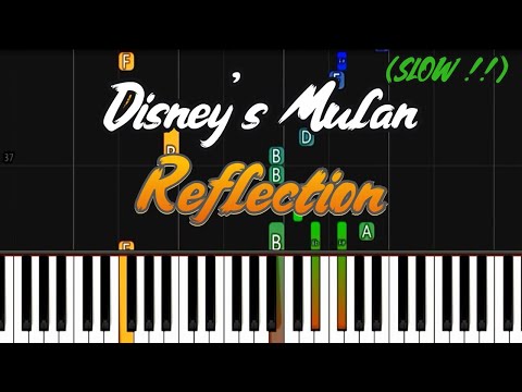 Disney's Mulan - Reflection - Slow Piano Tutorial