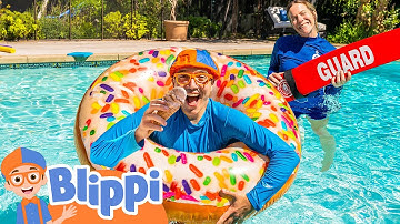 Blippi Learns Pool Safety Rules! Educational Summer Videos for Kids