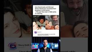 Kate Beckinsale and Michael Sheen hilariously recreated their daughter's birth photo.. The pair